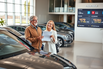 Image montrant une voiture avec une assurance incluse et un crédit auto.