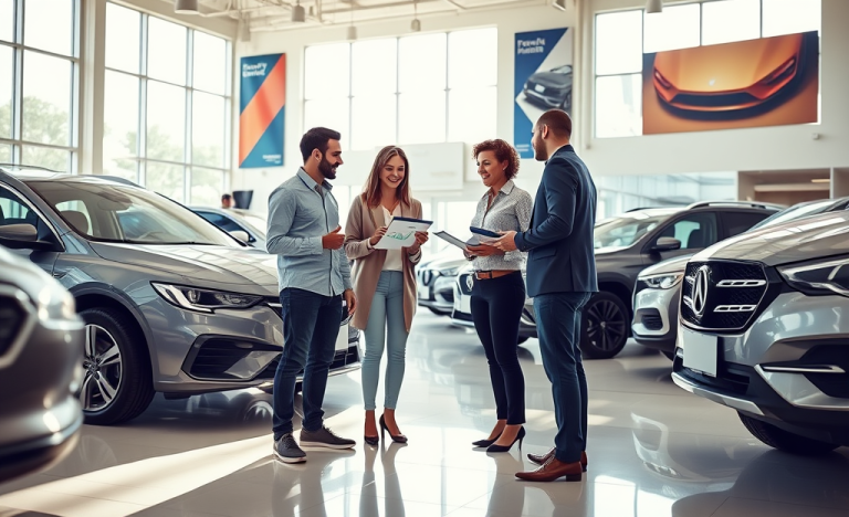 Image d'une personne examinant des options de financement pour une nouvelle voiture avec des outils d'analyse numérique.
